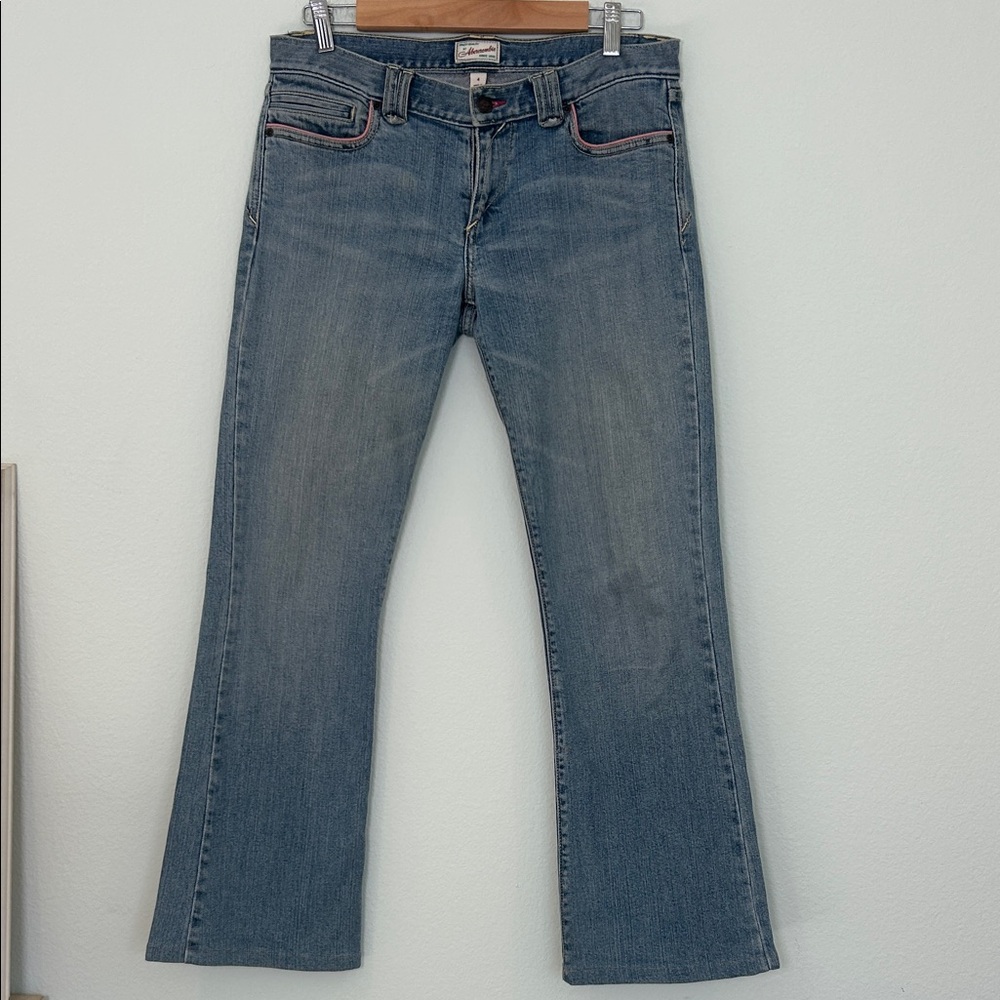 Abercrombie Y2K Low Rise Bootcut Jeans Contrast Stitch Flap Pocket Size 4